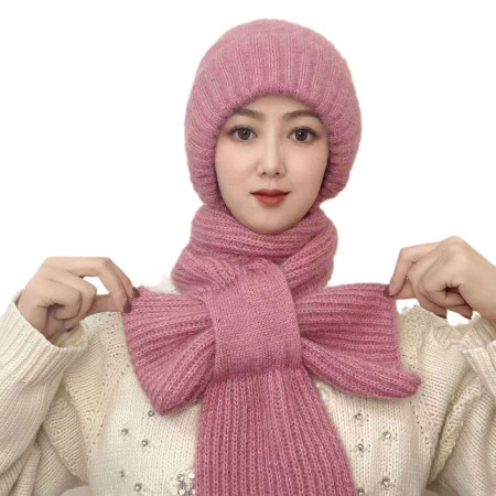 NEW Winter Protection Windproof Cap with Scarf PINK