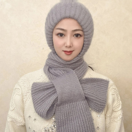 NEW Winter Protection Windproof Cap with Scarf ASH